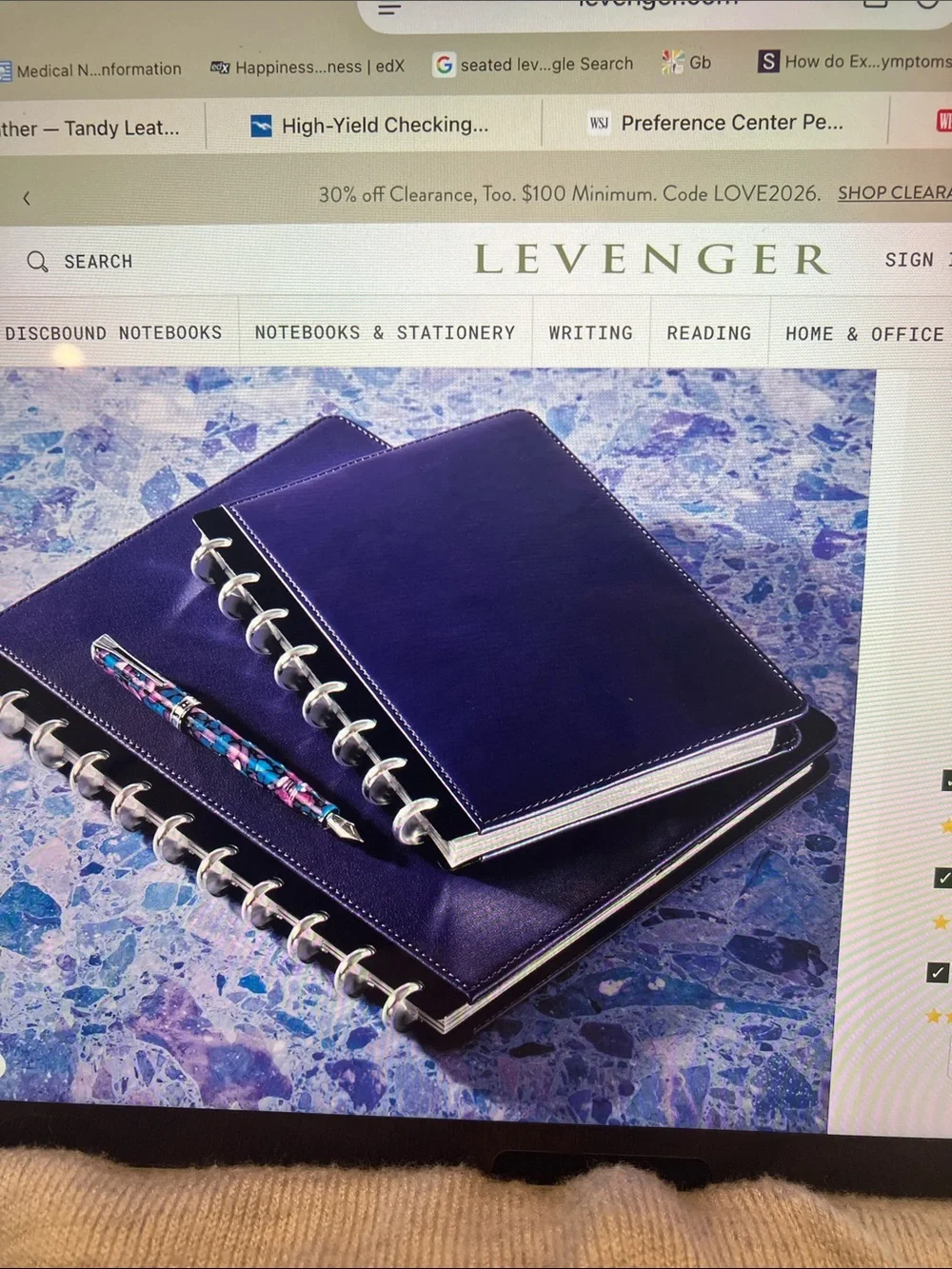 Levenger Circa Leather Planner Cover and refills in Junior Size